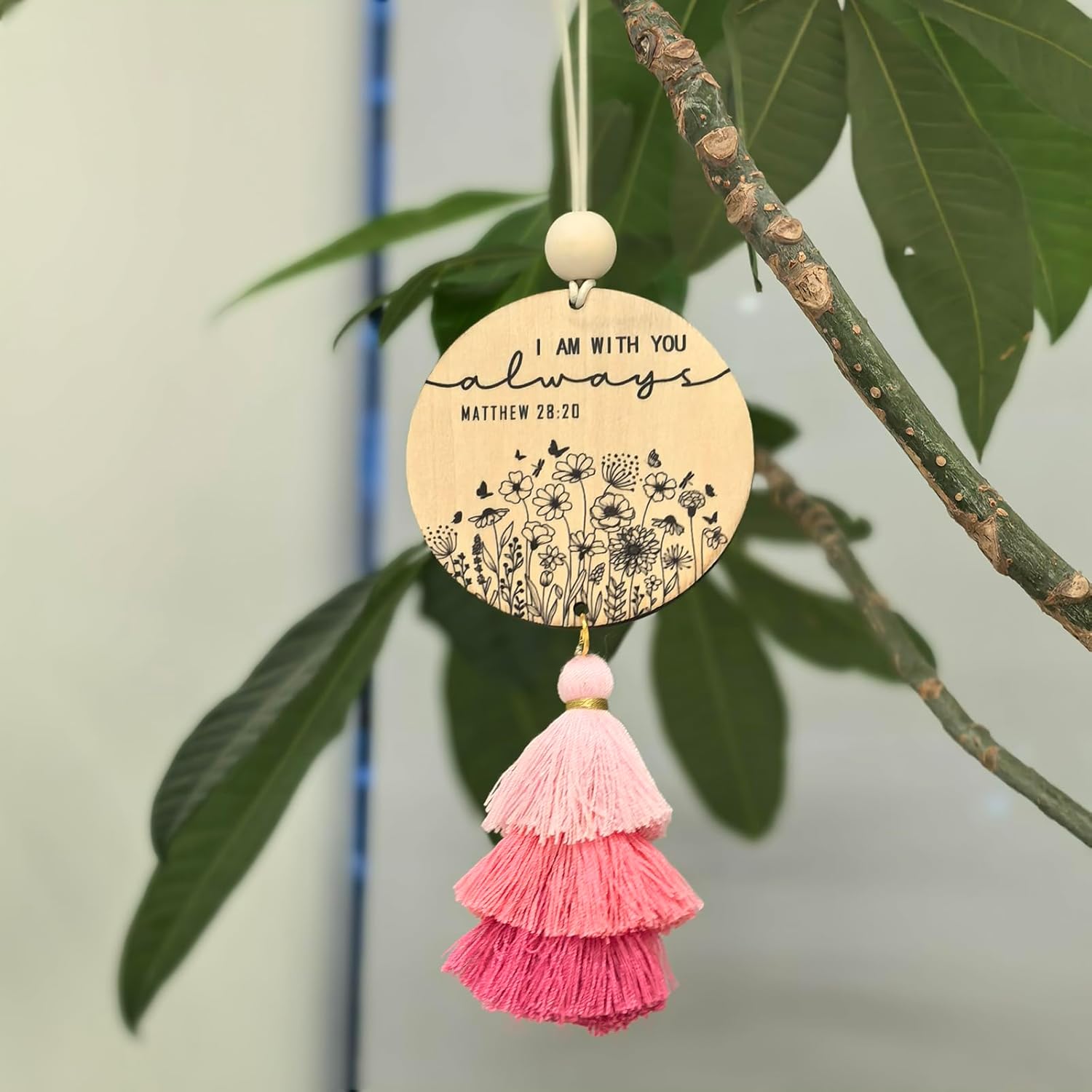 Christian Car Charm with Tassel for Women Men