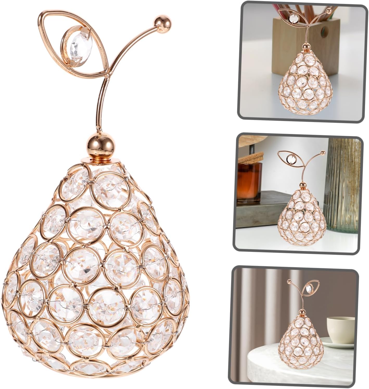 Creative Crystal Fruit Figurine Decor for Home and Office