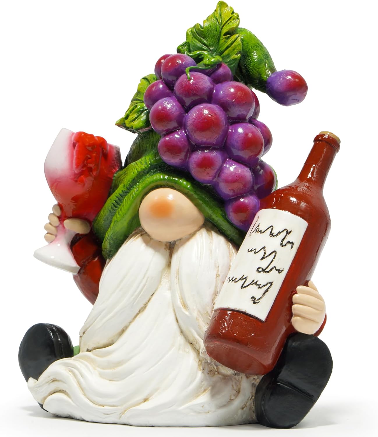 Hodao Red Wine Gnome Figurines Decoration Purple