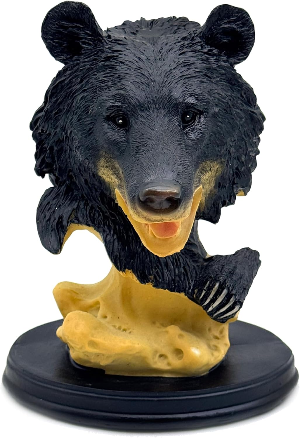 Black Bear Head Statue Resin Figurine Collectible Decor
