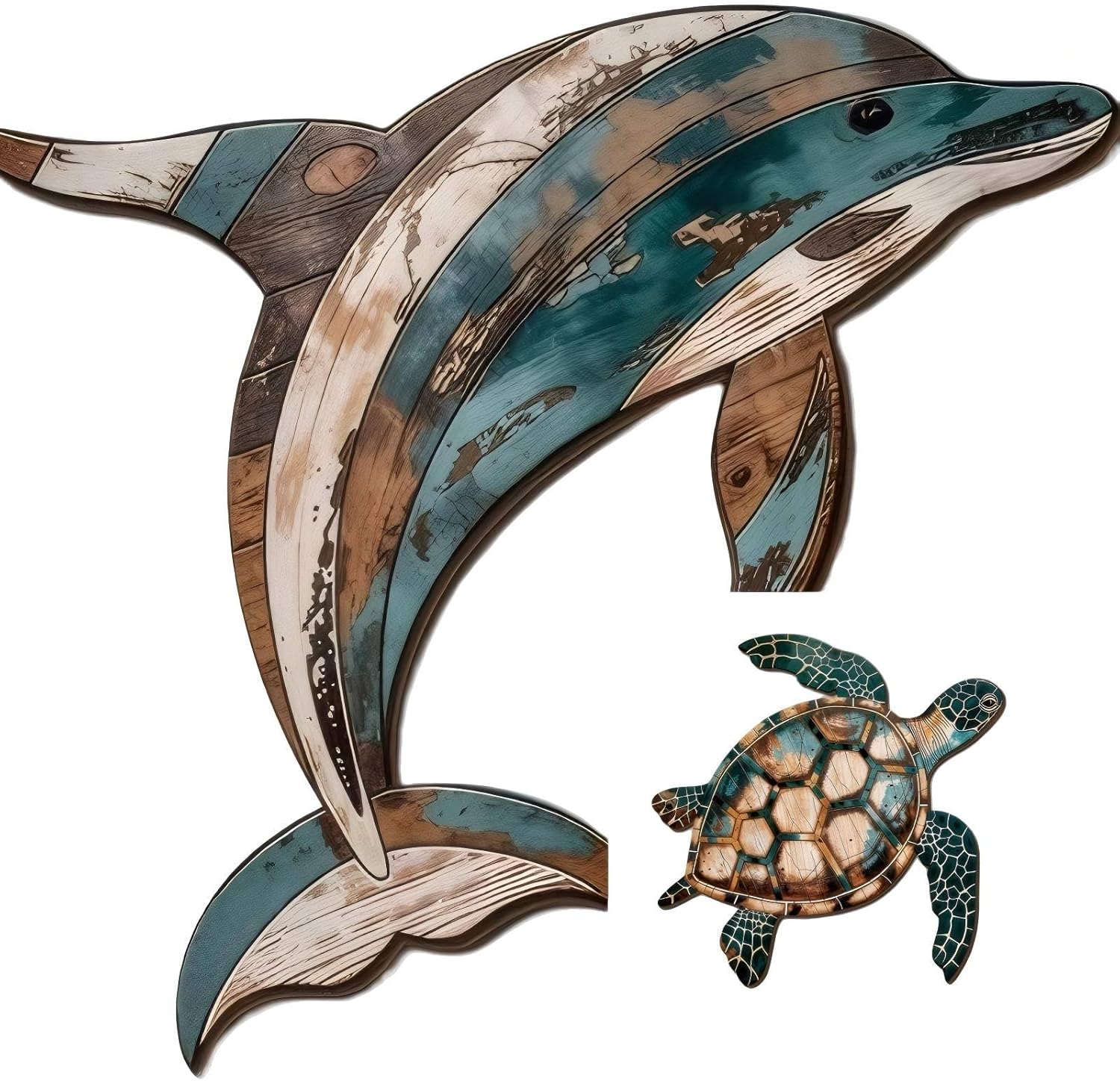GENHAOTHREE Coastal Sea Turtle Dolphin Wall Decor Set