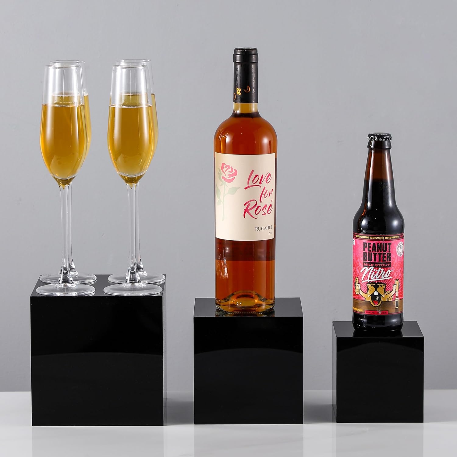 3-Piece Acrylic Display Riser Set for Buffet Party and Dessert Tables