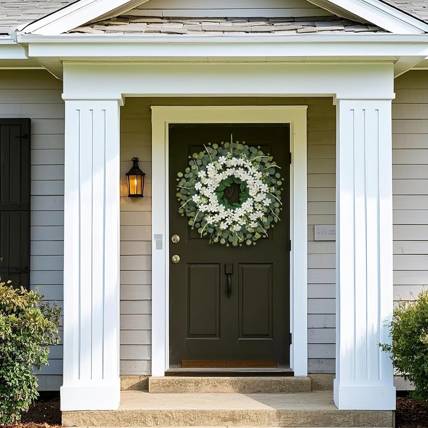 26 Inch Daisy Eucalyptus Wreath for Front Door
