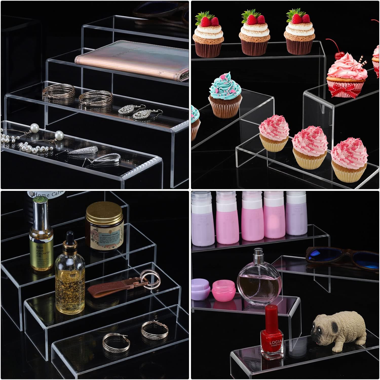 A DESIGN Clear Acrylic Display Risers 4 Pack Set