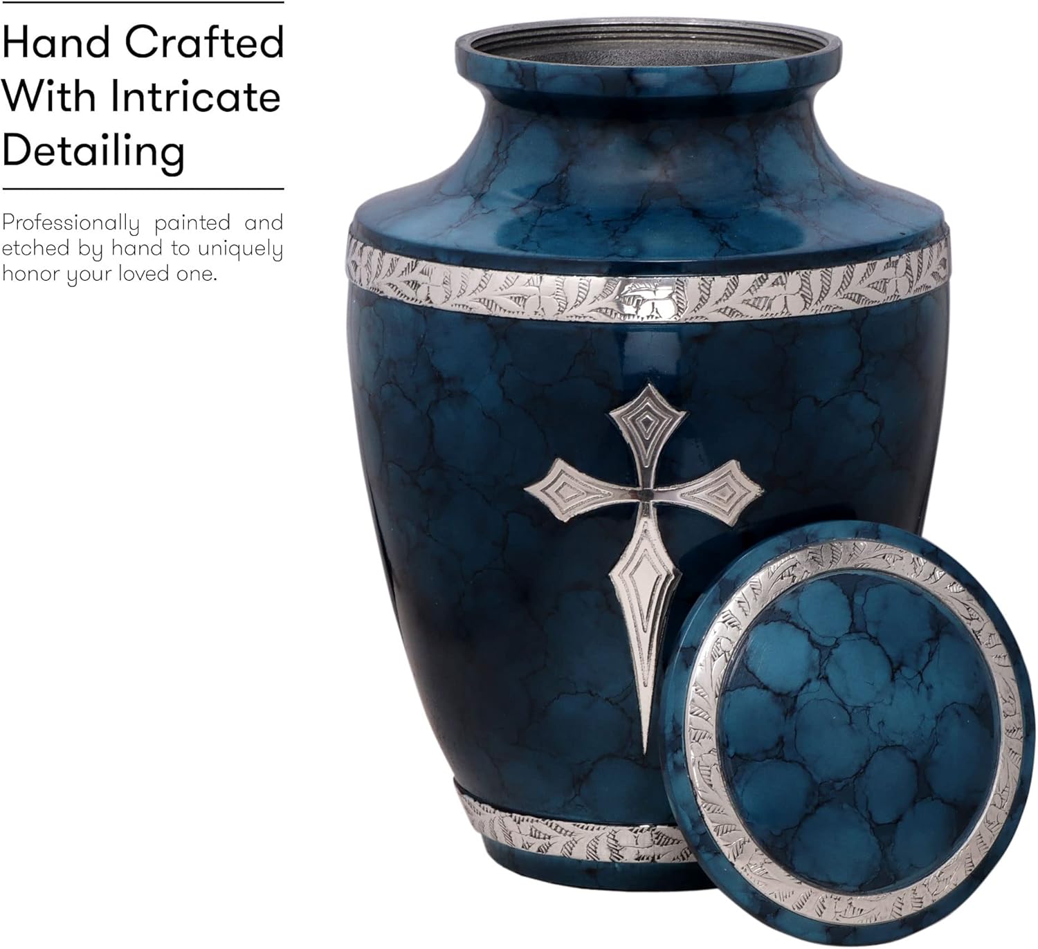 BOLD DIVINE Elite Cross Blue Cloud Cremation Urn