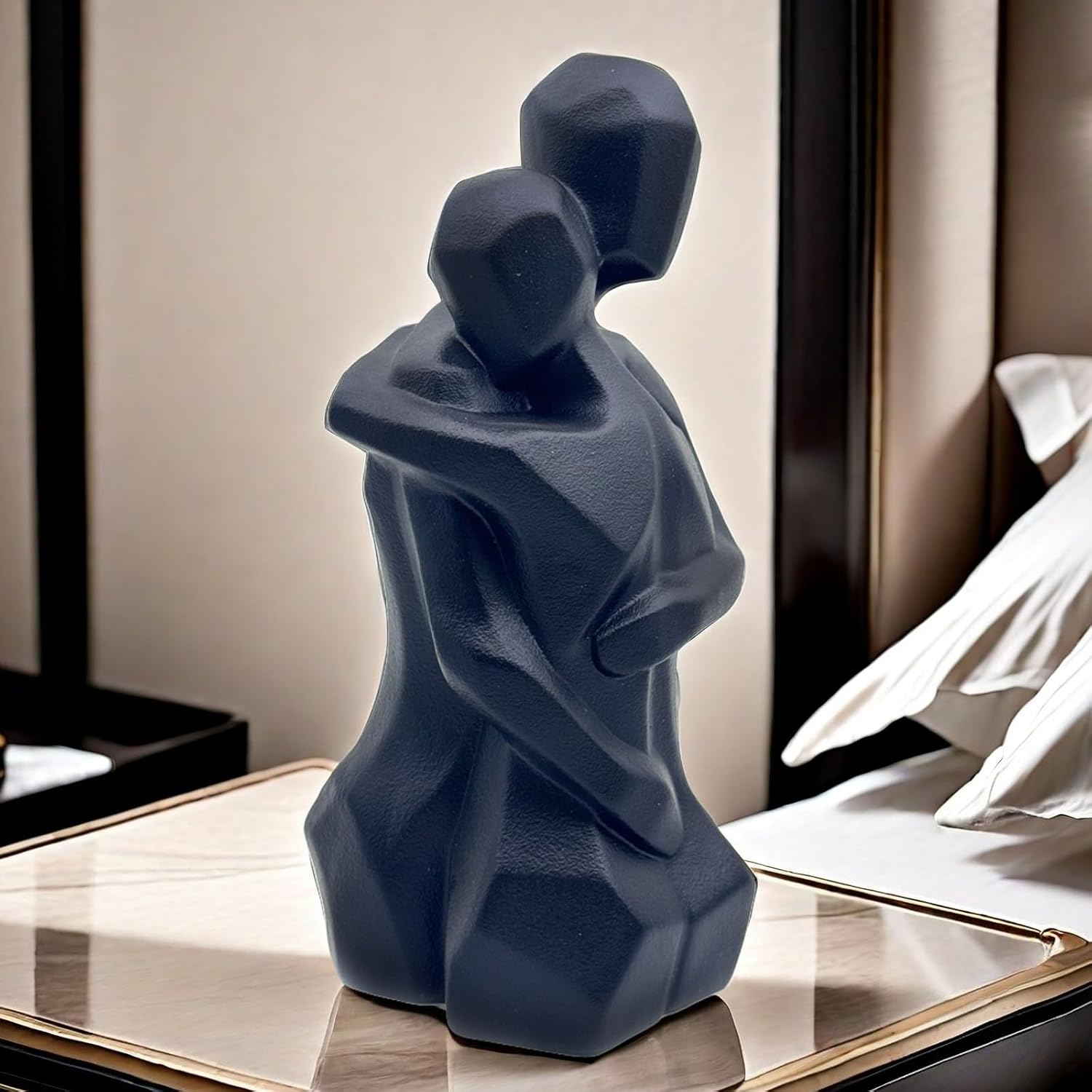 97 Inch Couple Hug Ceramic Statue Figurine