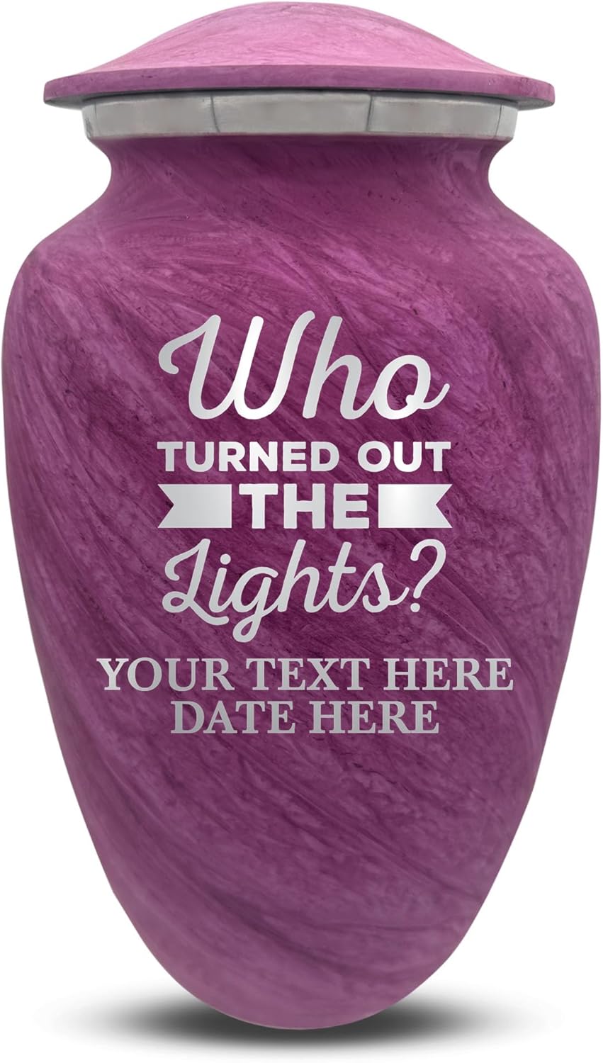 Custom Large Cremation Urn with Funny Design - 200 Cubic Inch Pink