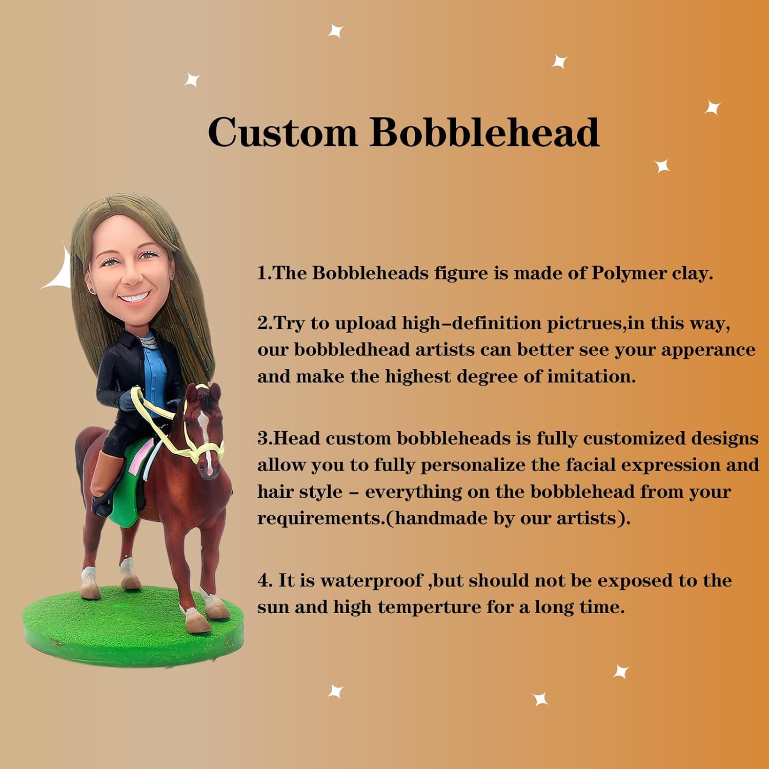 Custom Riding Horse Bobblehead Figurine Personalized Statue Sculpture