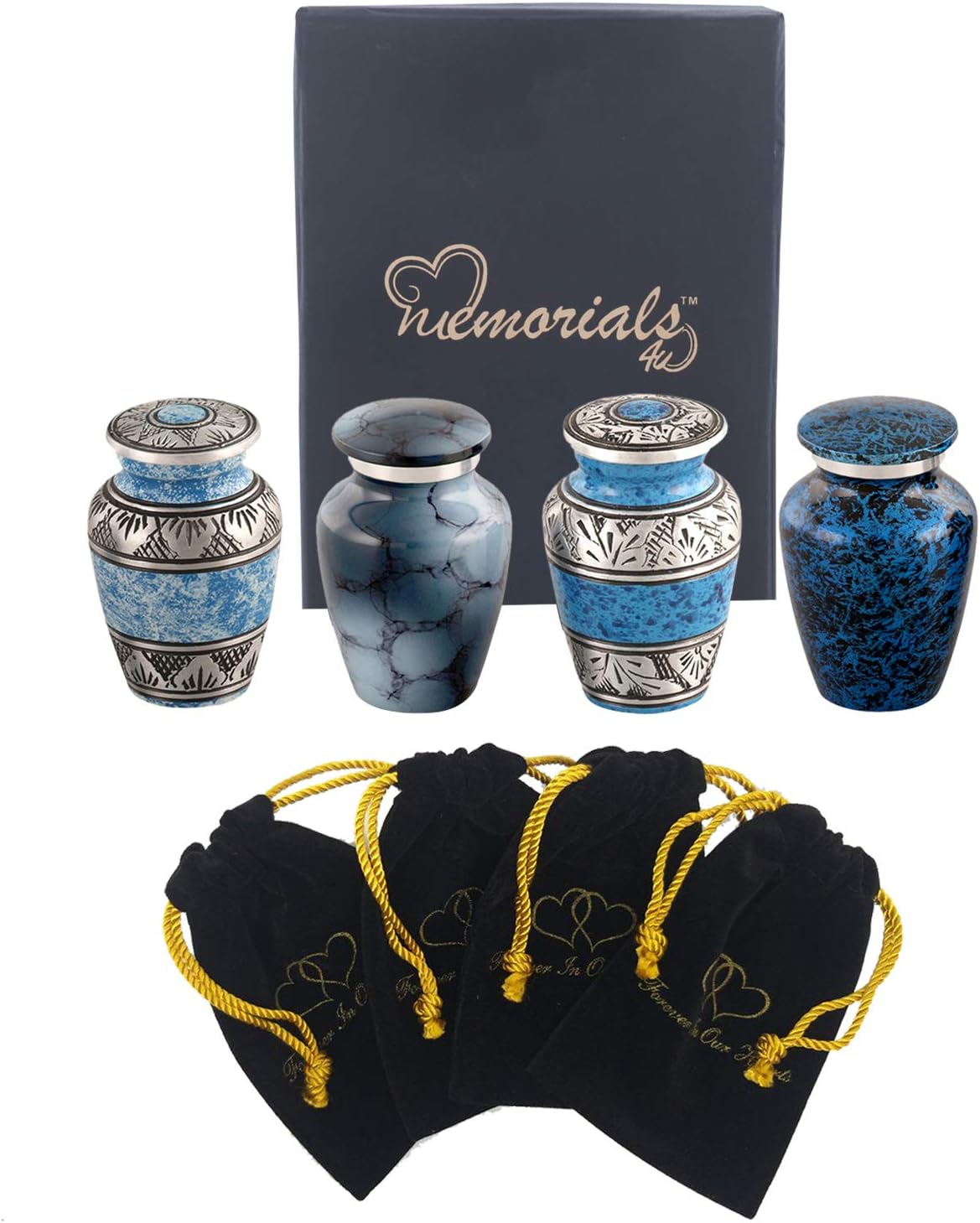 Forever in Our Hearts Classic Keepsake Urns Set of 4