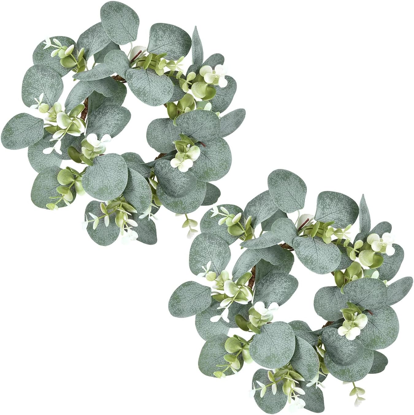 LSKYTOP 2 Pcs Eucalyptus Wreath for Kitchen Cabinet Decor