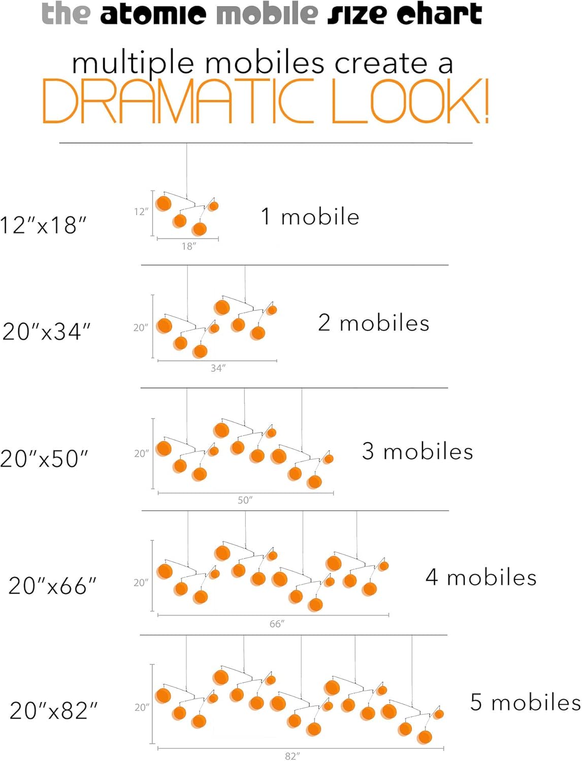 Atomic Mobiles Exquisite Clear Orange Kinetic Mobile