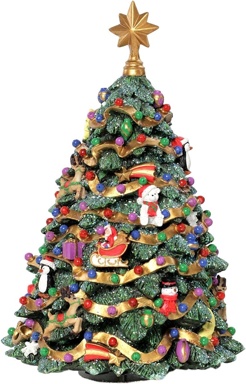 San Francisco Music Box Jingle Bell Rotating Christmas Tree Figurine