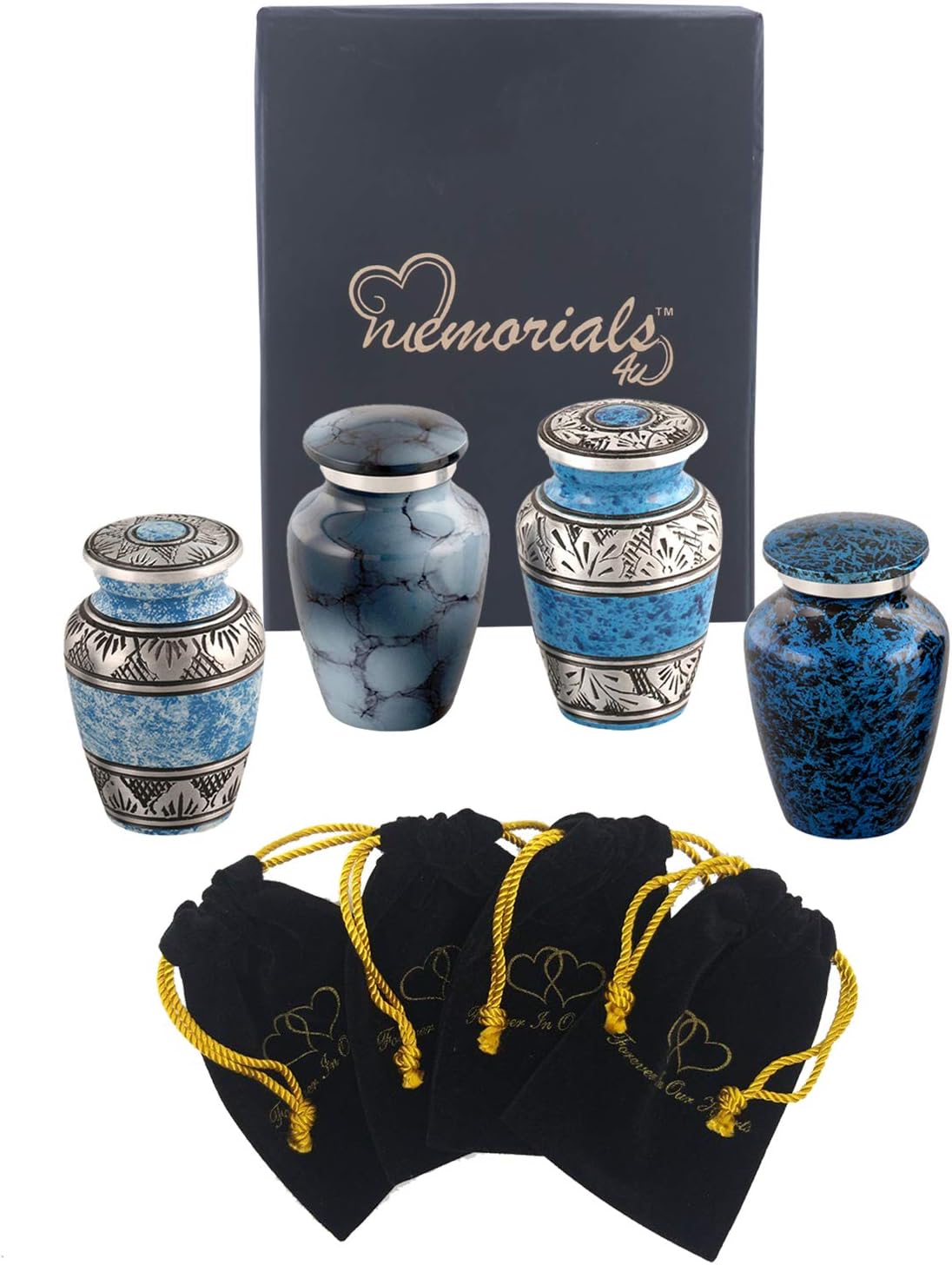 Forever in Our Hearts Classic Keepsake Urns Set of 4