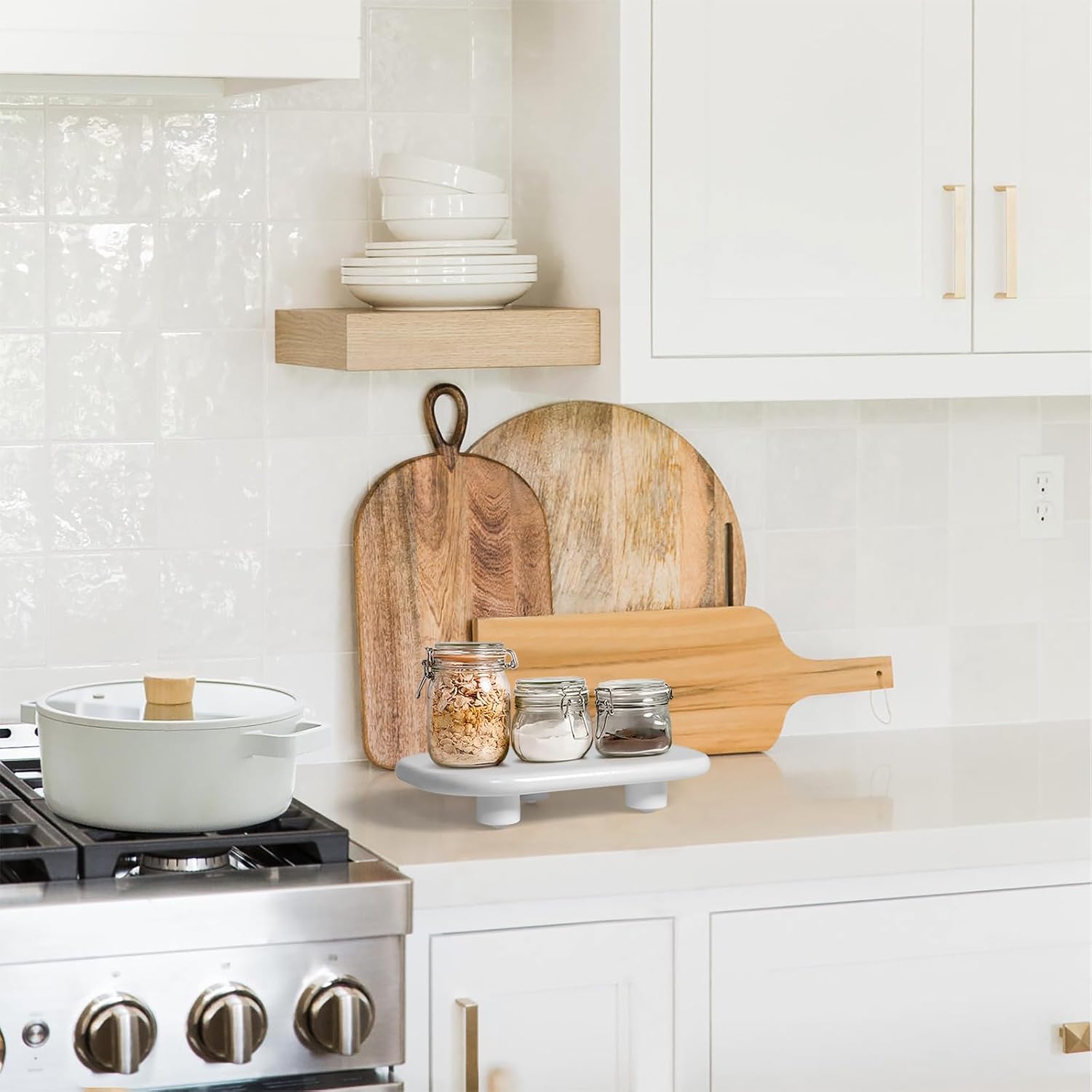 Sopicoz Wood Display Riser 9 Inch White