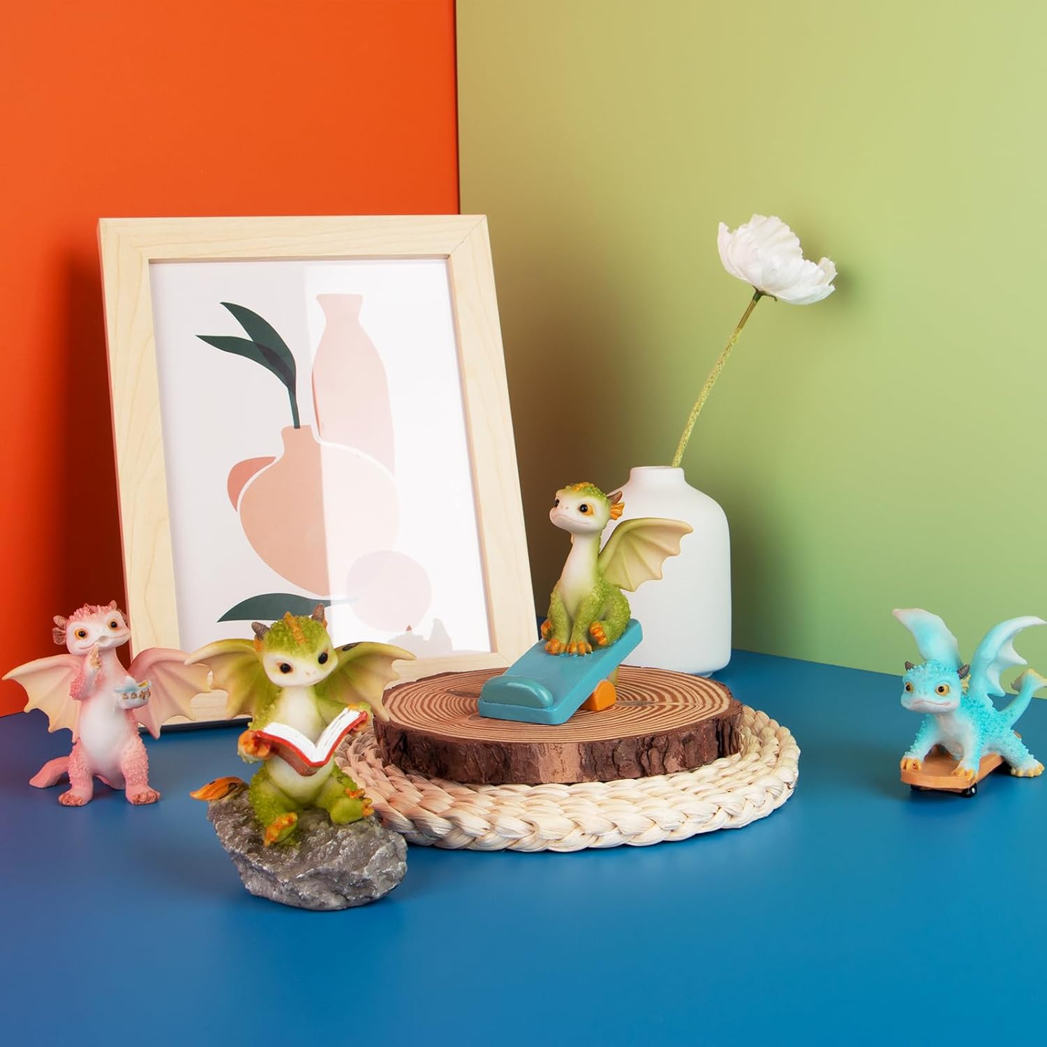 Mini Dragon Figurine Resin Home Decor Ornament