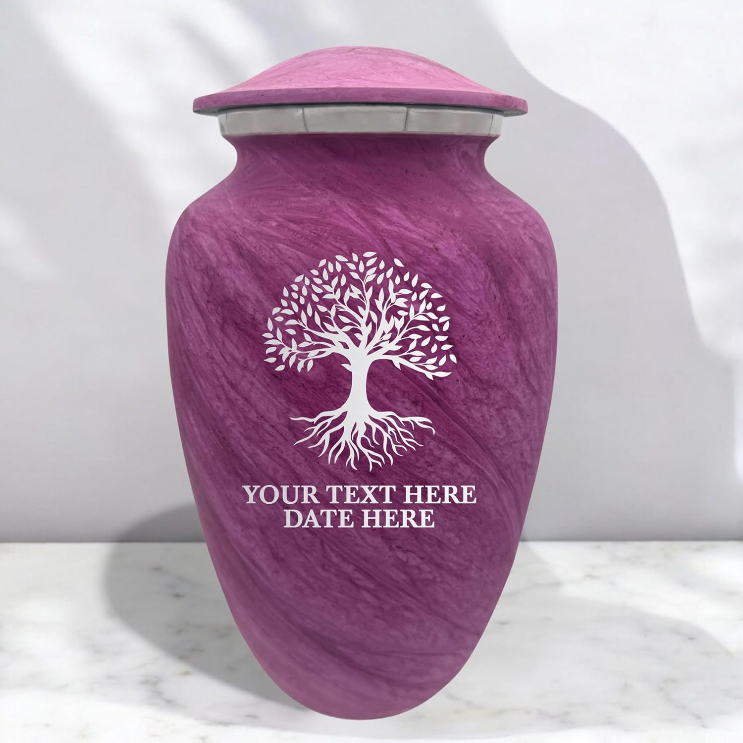 Custom Large Cremation Urn for Ashes - Personalized Tree of Life Design