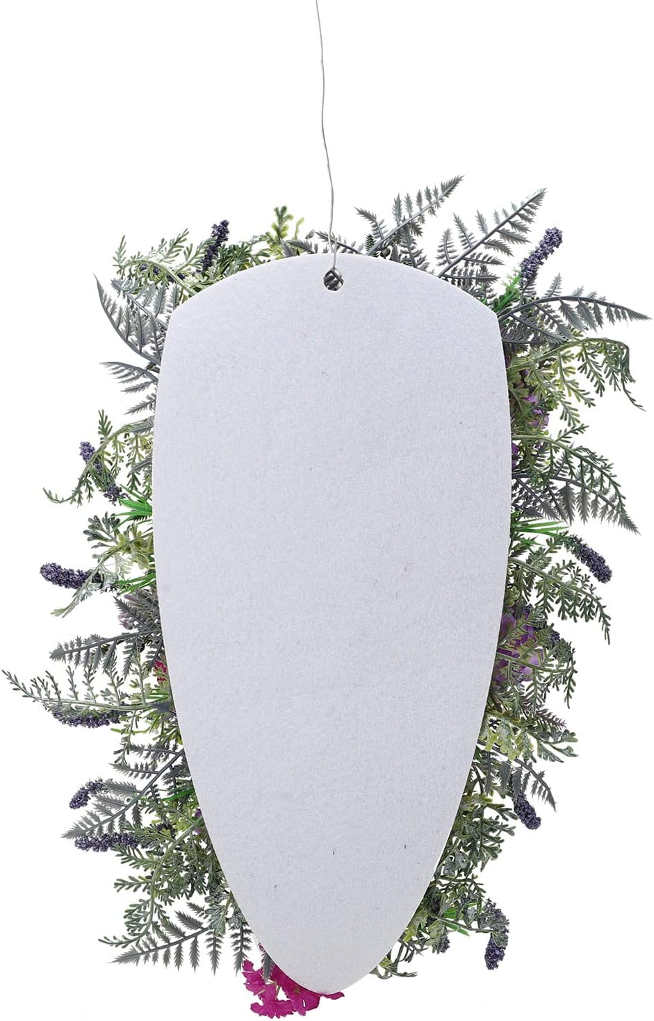 Spring Wreath for Front Door with Lavender Tulips and Green Leaves
