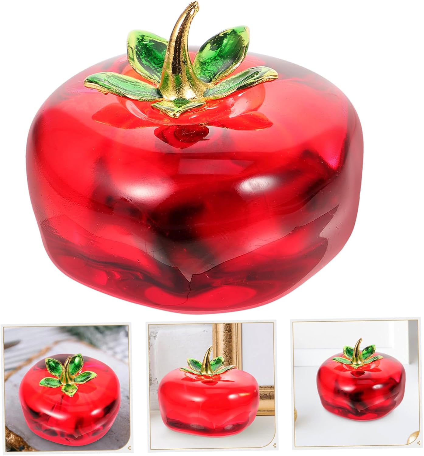 Zerodeko Crystal Strawberry Persimmon Desktop Ornament