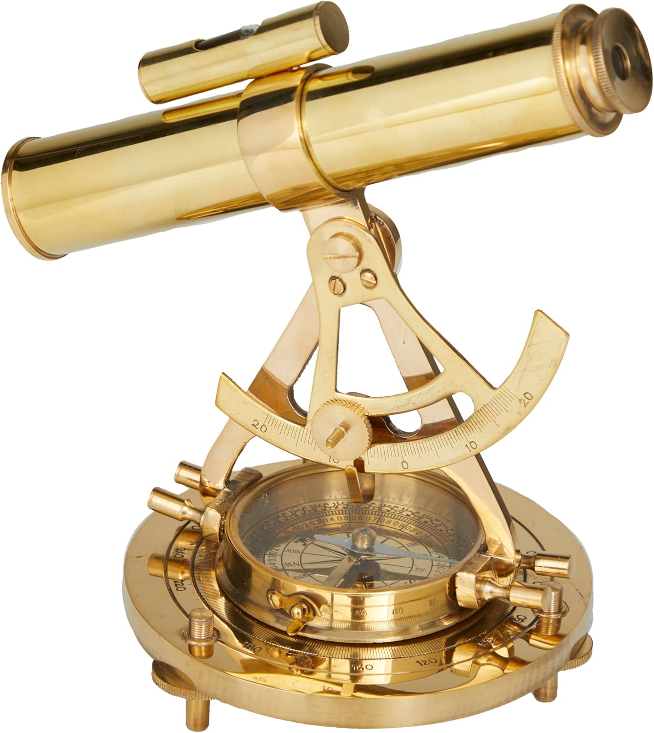 Deco 79 Metal Telescope with Compass Base