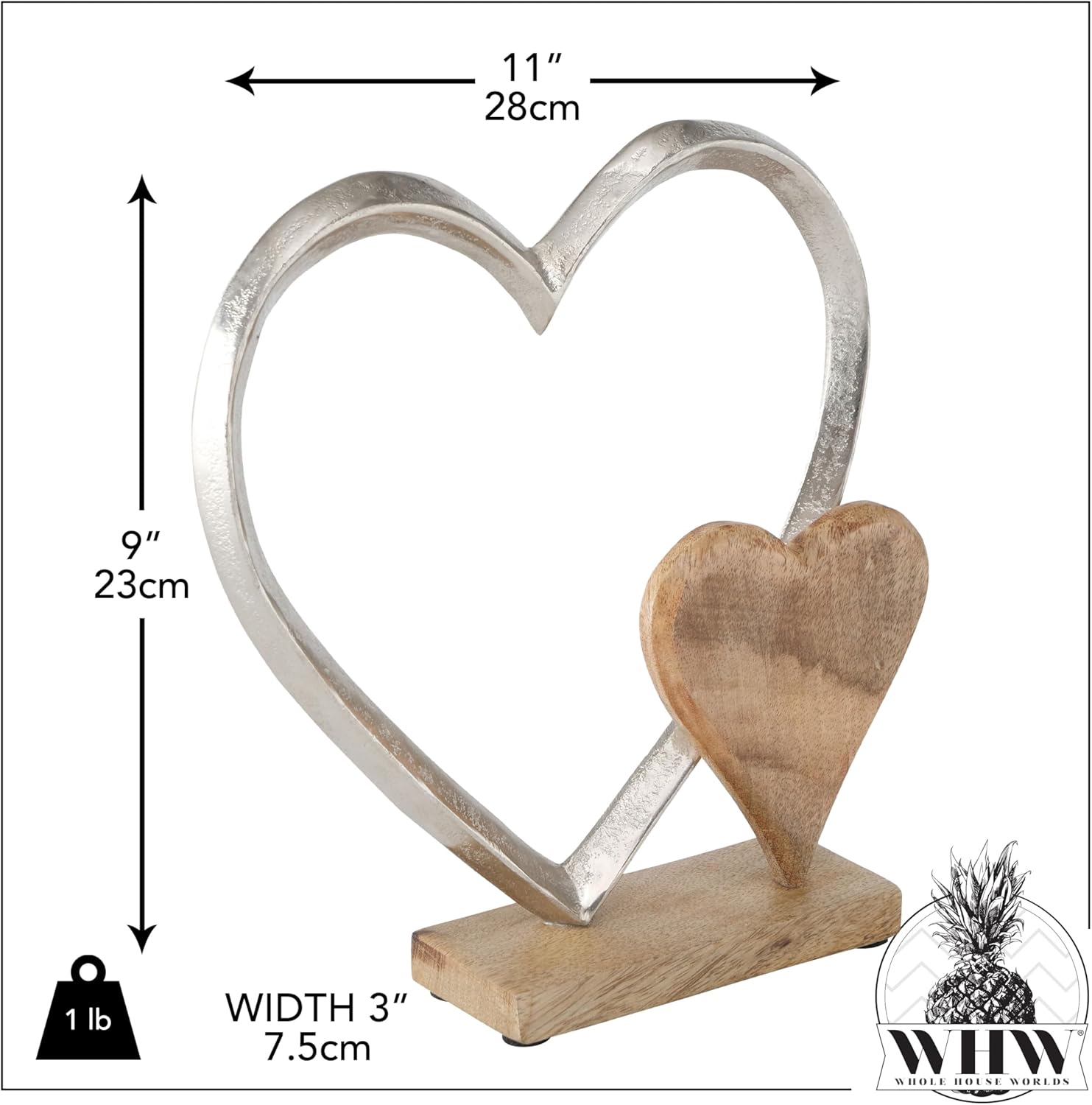 WHW Whole House Eternity Double Heart Figurine