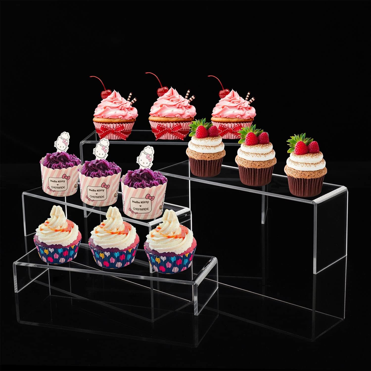 A DESIGN Clear Acrylic Display Risers 4 Pack Set