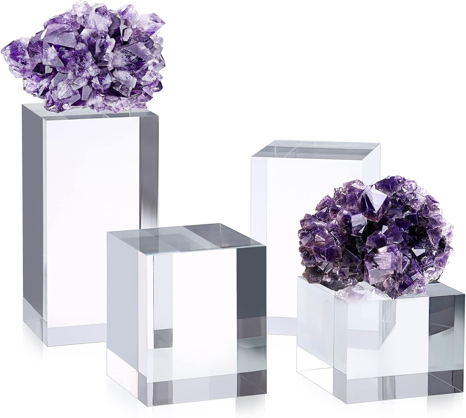 Hipiwe 4PCS Clear Acrylic Display Risers Stand