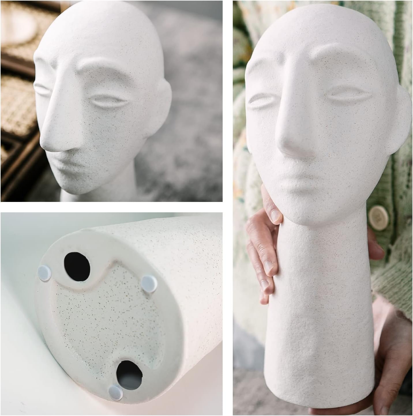 Abstract Ceramic Head Sculpture 118 Inch Home Decor