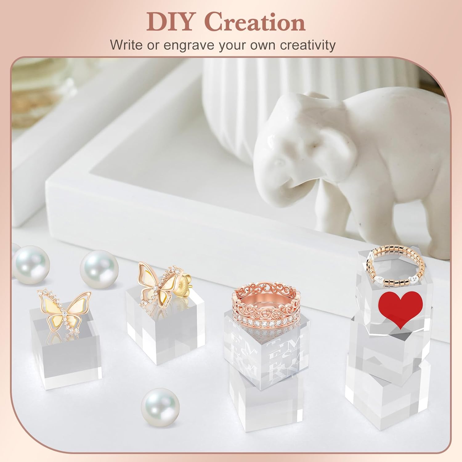 20 Pieces Acrylic Blocks Display Stands for Trophy Decoration