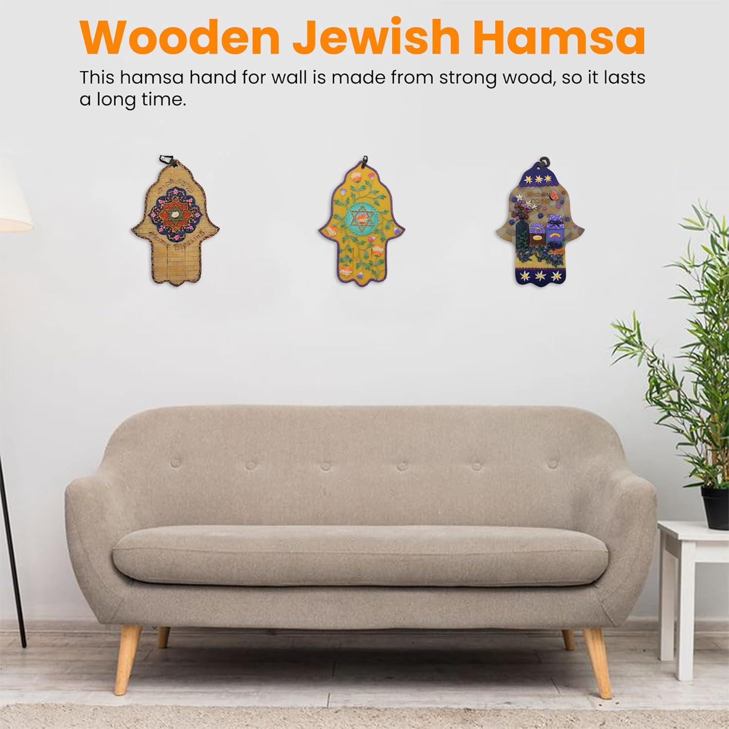 Majestic Giftware 8 Wood Hamsa Wall Decor