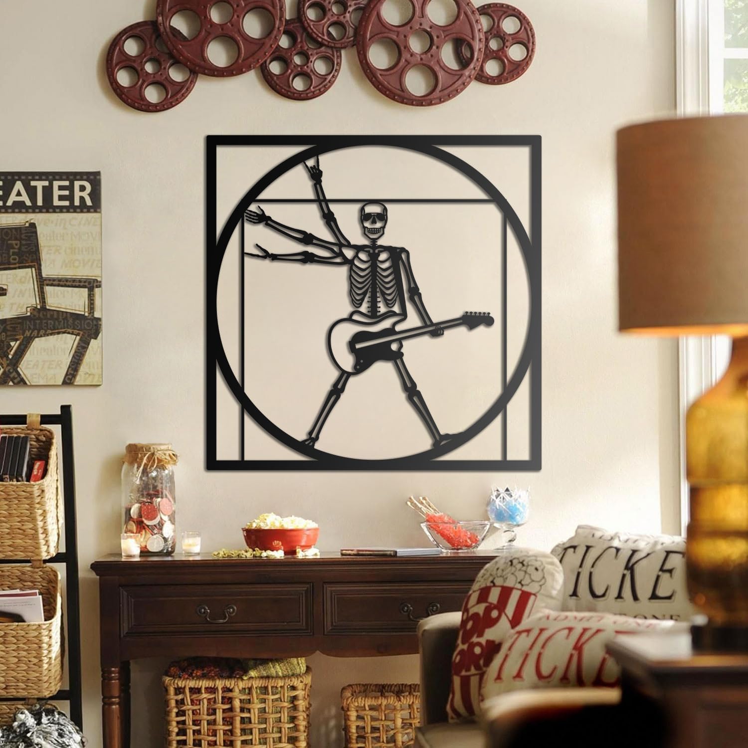 Rock Skeleton Vitruvian Wall Art - Metal Music Decor