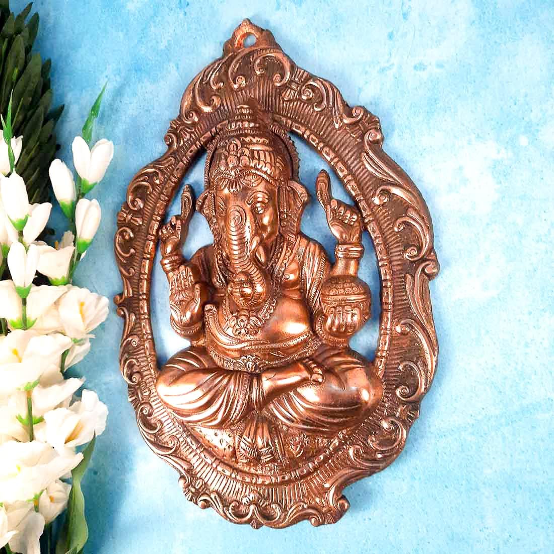 Apka Mart Lord Ganesha Wall Hanging - 16 Inch Copper