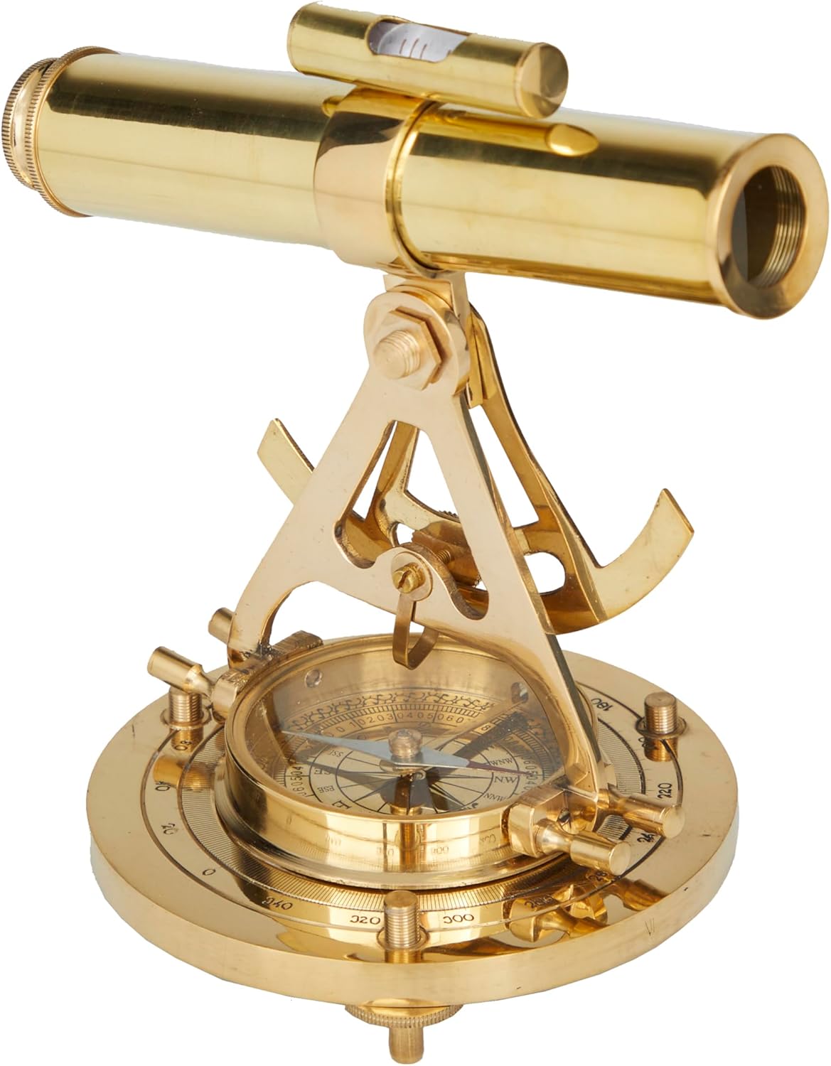 Deco 79 Metal Telescope with Compass Base