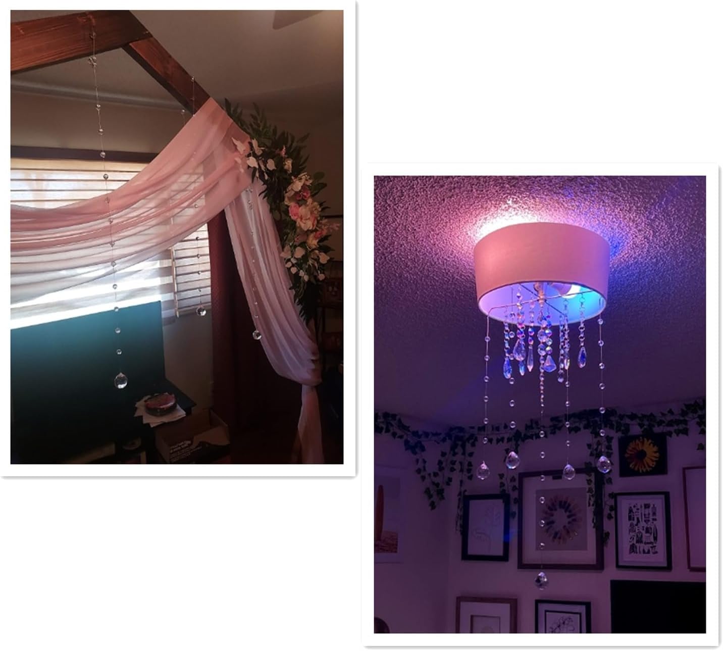 Crystal Beaded String Garland with 5 Strands 33 Feet Each