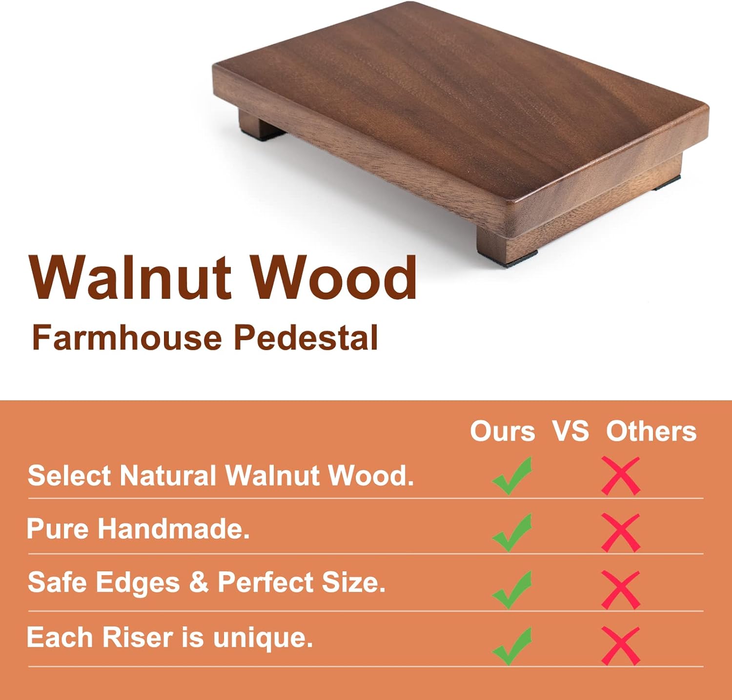 Walnut Wood Pedestal Stand for Soap Candles Jewelry Display