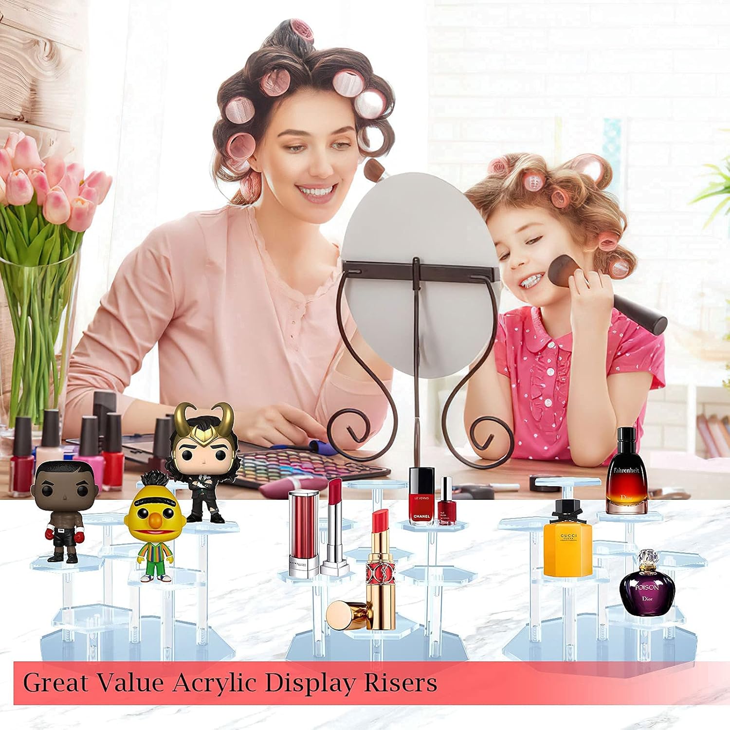 7-Tier Acrylic Display Stand for Collectibles and Jewelry