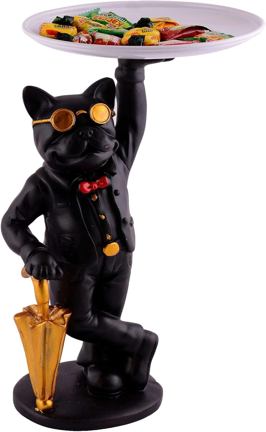 Cool Dog Showpiece with Plate for Home Decor