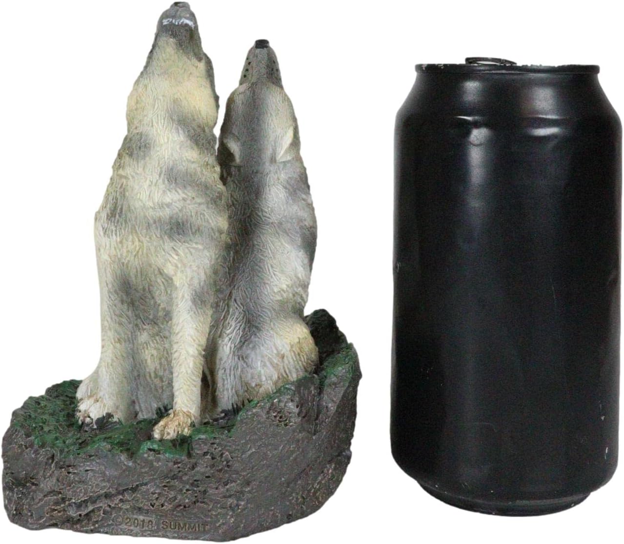Ebros Howling Twin Gray Wolves Incense Burner Figurine