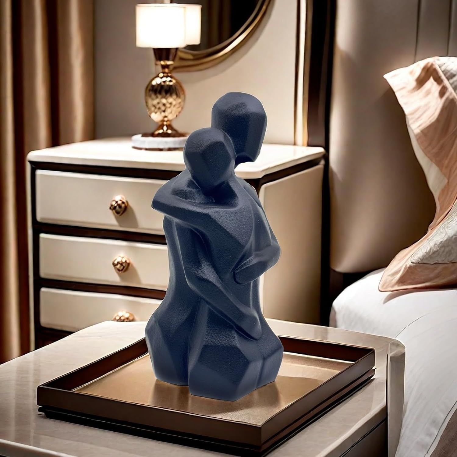 97 Inch Couple Hug Ceramic Statue Figurine