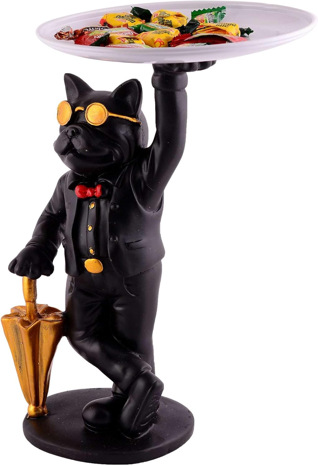 Cool Dog Showpiece with Plate for Home Decor