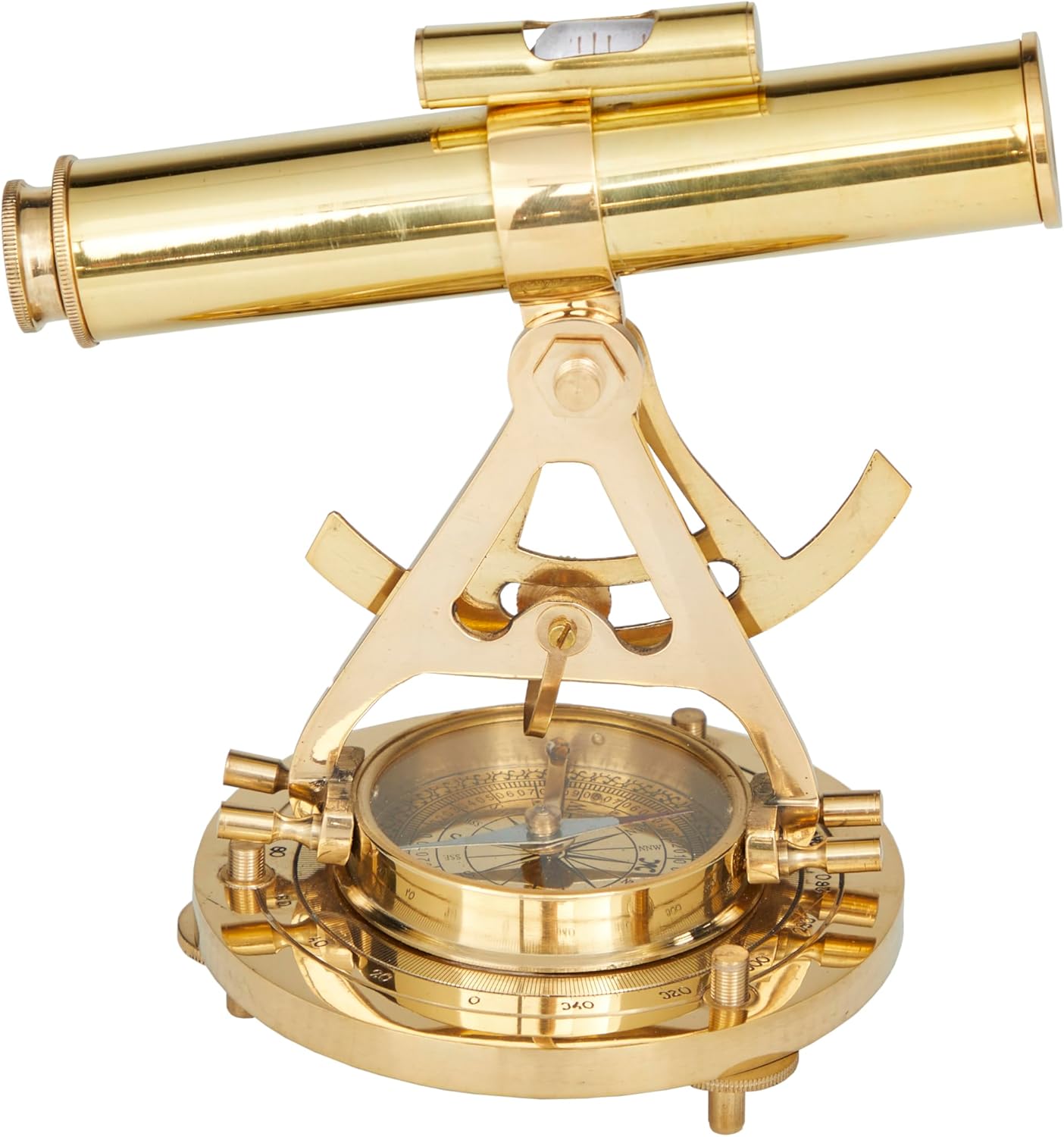 Deco 79 Metal Telescope with Compass Base