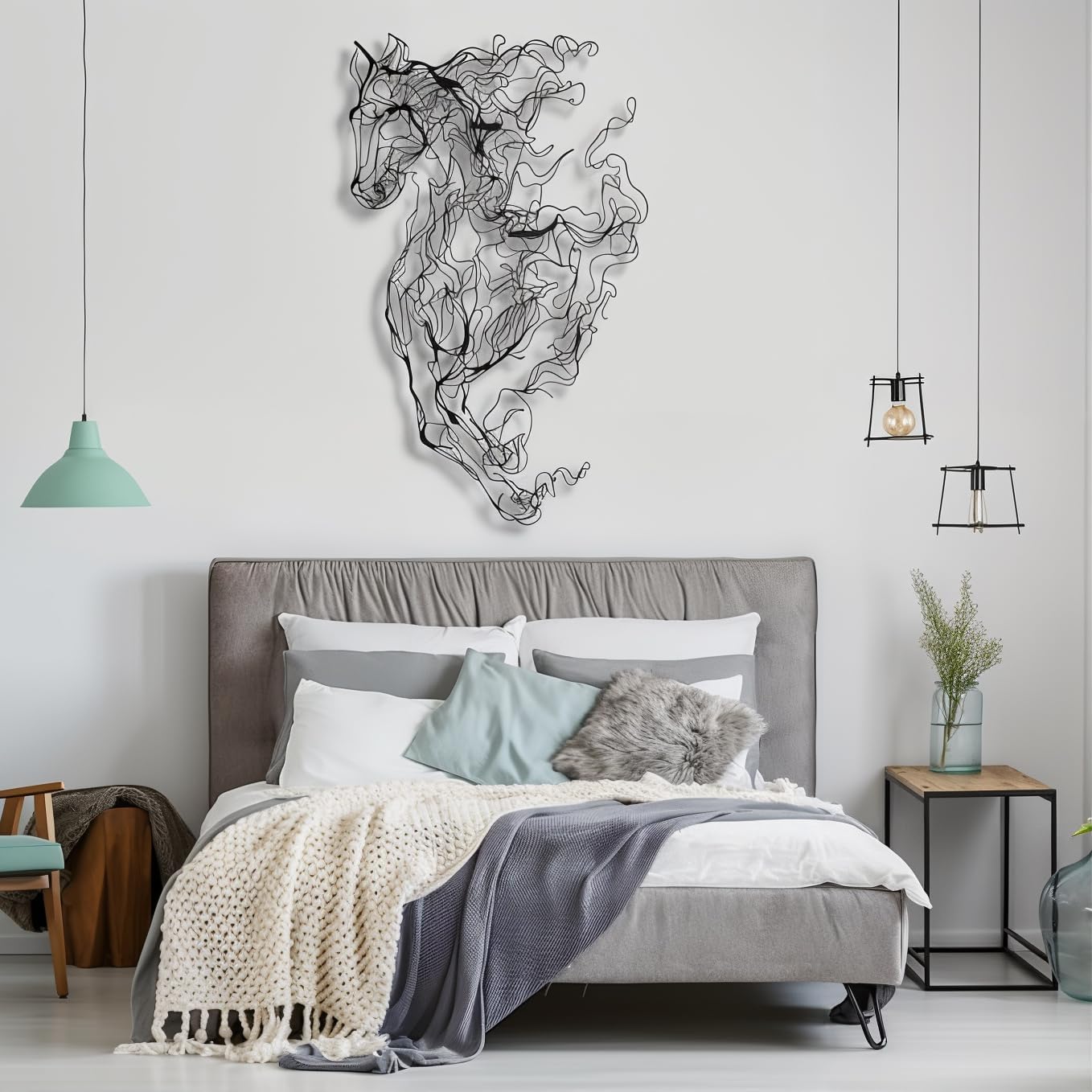 PLTZCRAFT Horse Metal Wall Art 39x24 Inches