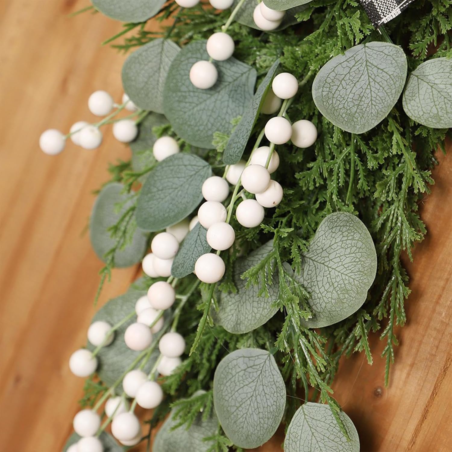 BestAlice 197 Inch Eucalyptus Swag with Bow Wall Hanging Decor
