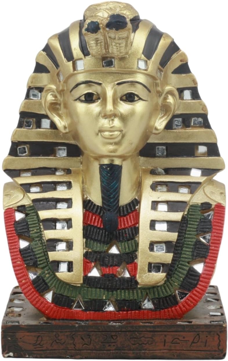 Ebros Ancient Egyptian Mask of King Tut Bust Statue 6 Inch Pharaoh Figurine
