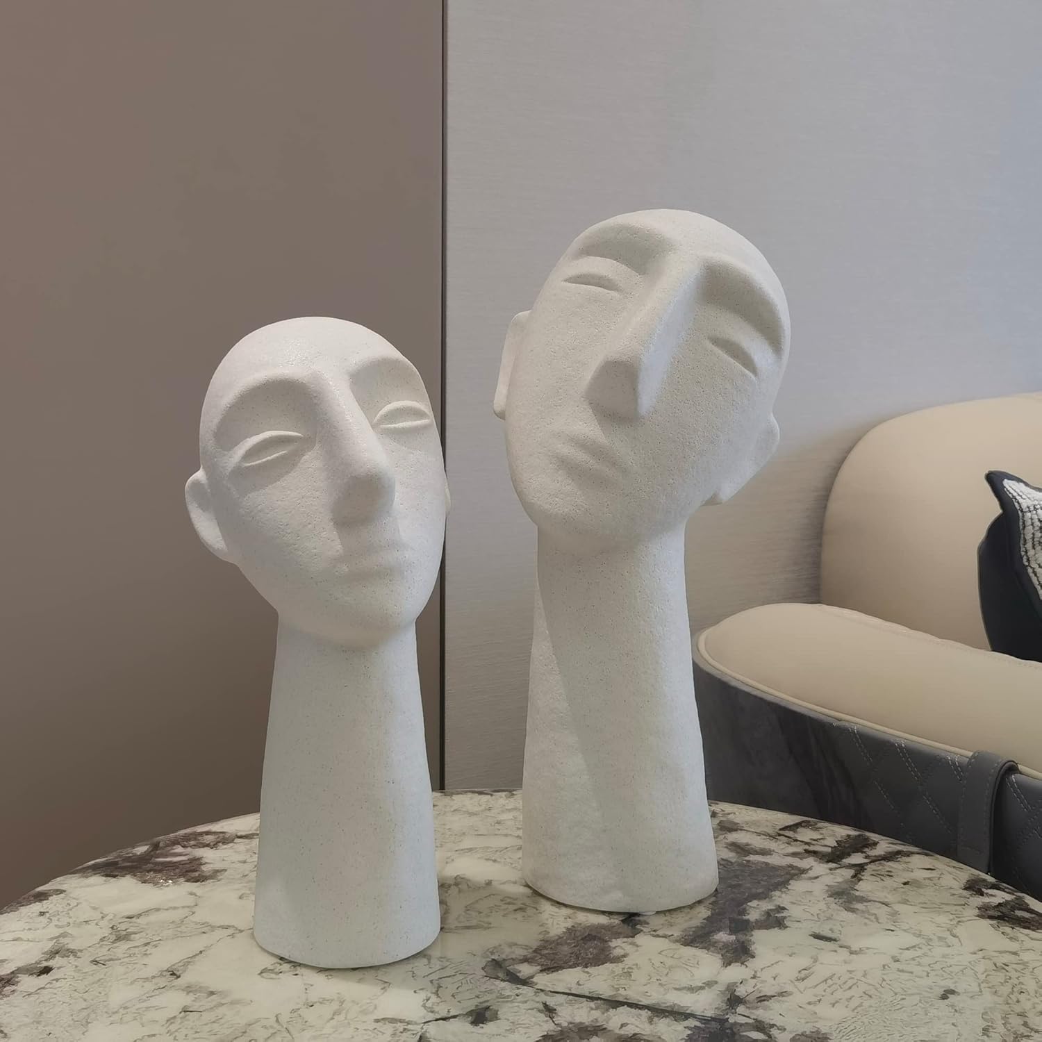 Abstract Ceramic Head Sculpture 118 Inch Home Decor