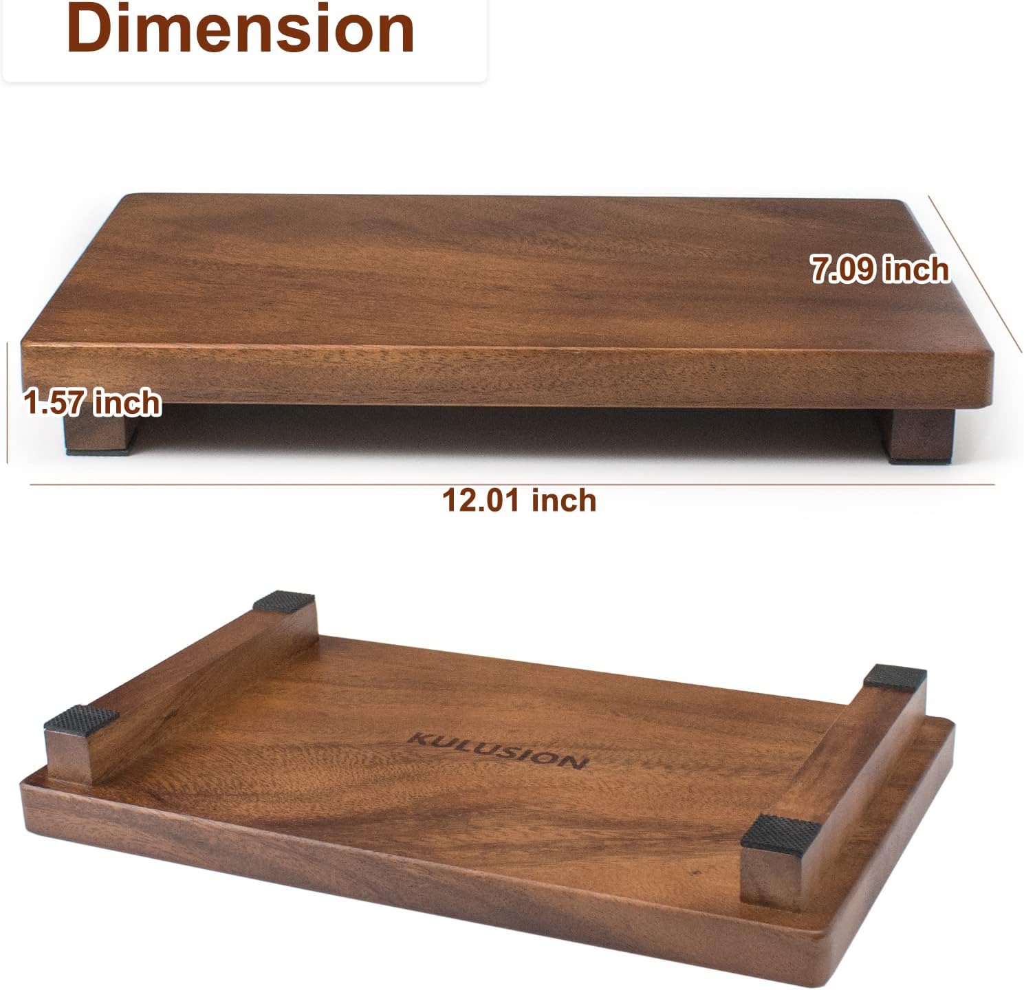 Kulusion Walnut Wooden Pedestal Stand for Kitchen Bathroom Decor