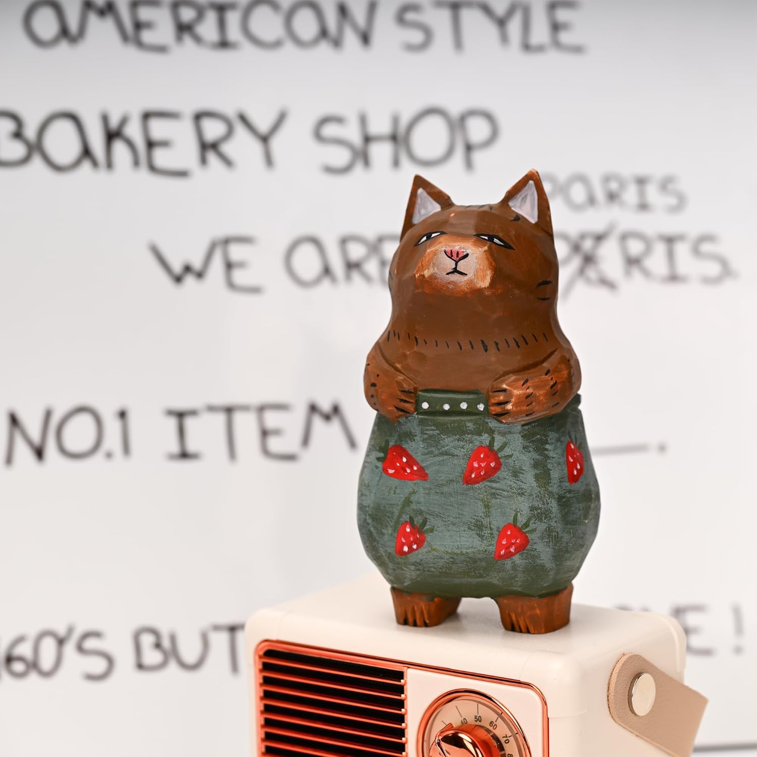 Brown Cat Funny Animal Figurine Sculpture