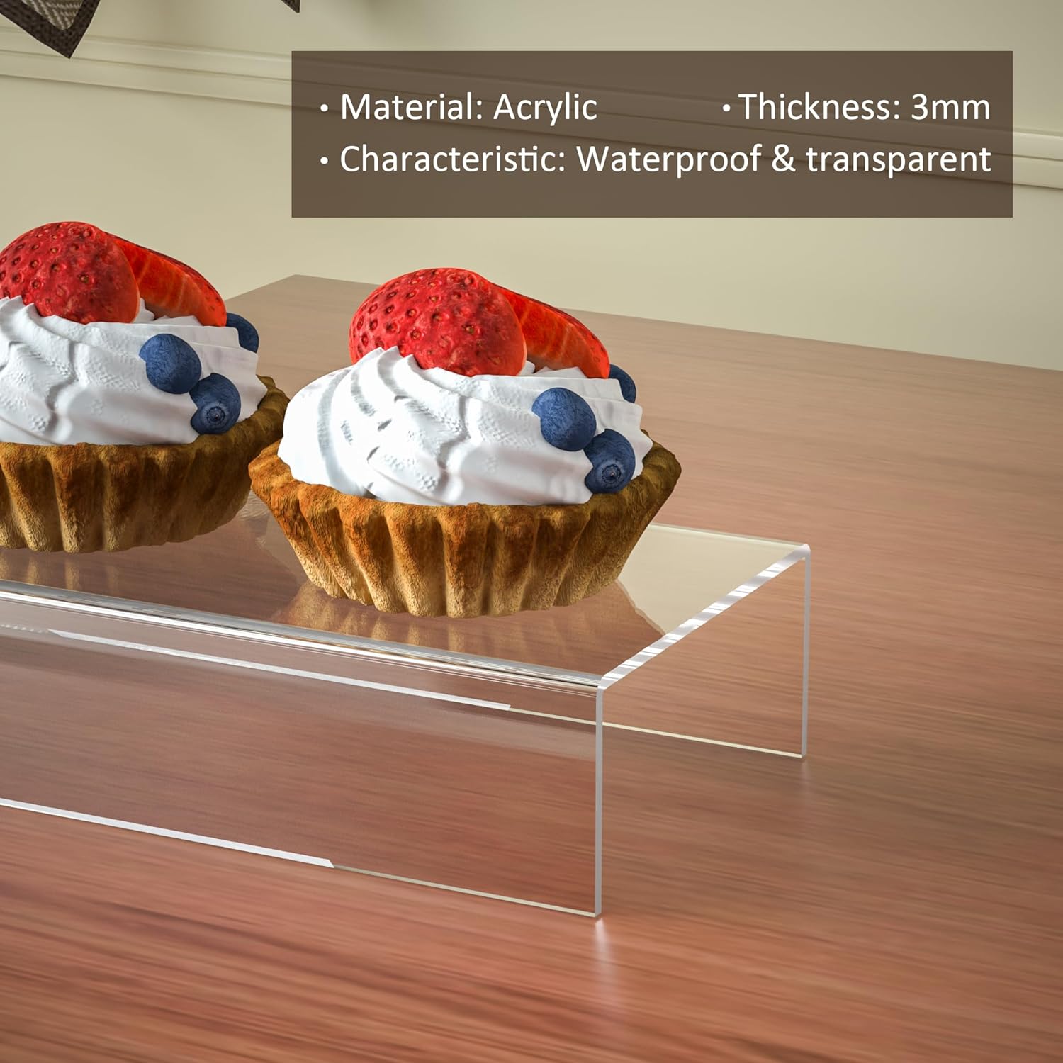 Clear Riser Display Shelf Set 3pcs Acrylic