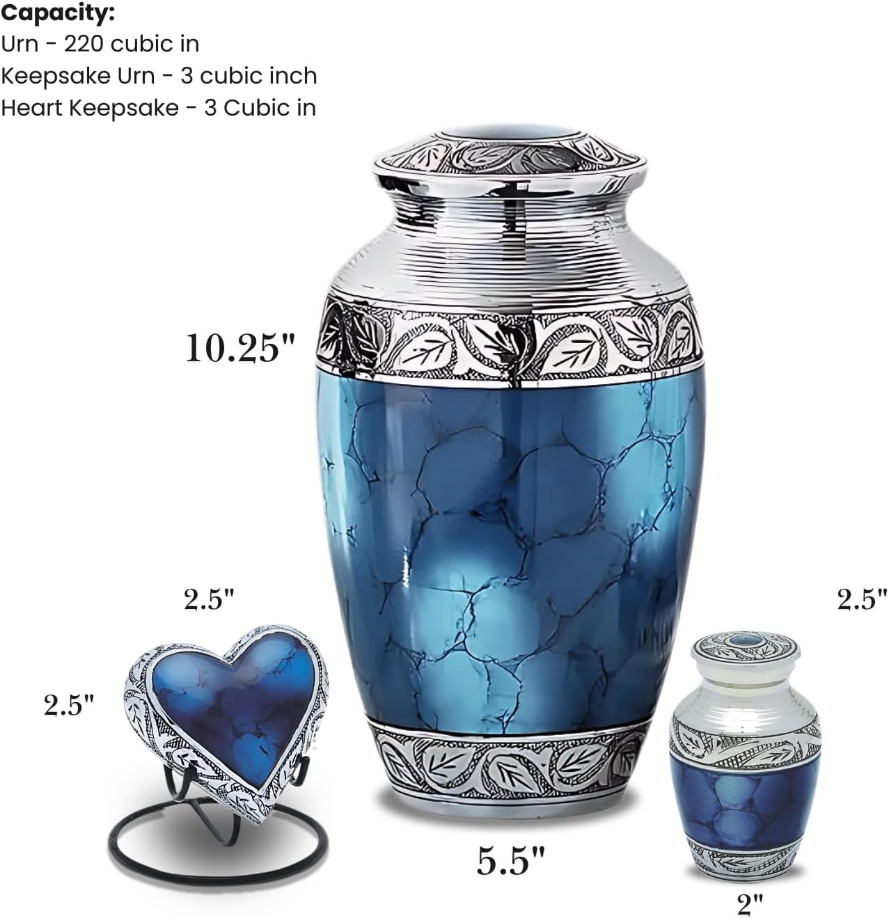 Grecian Blue Set Decorative Urns