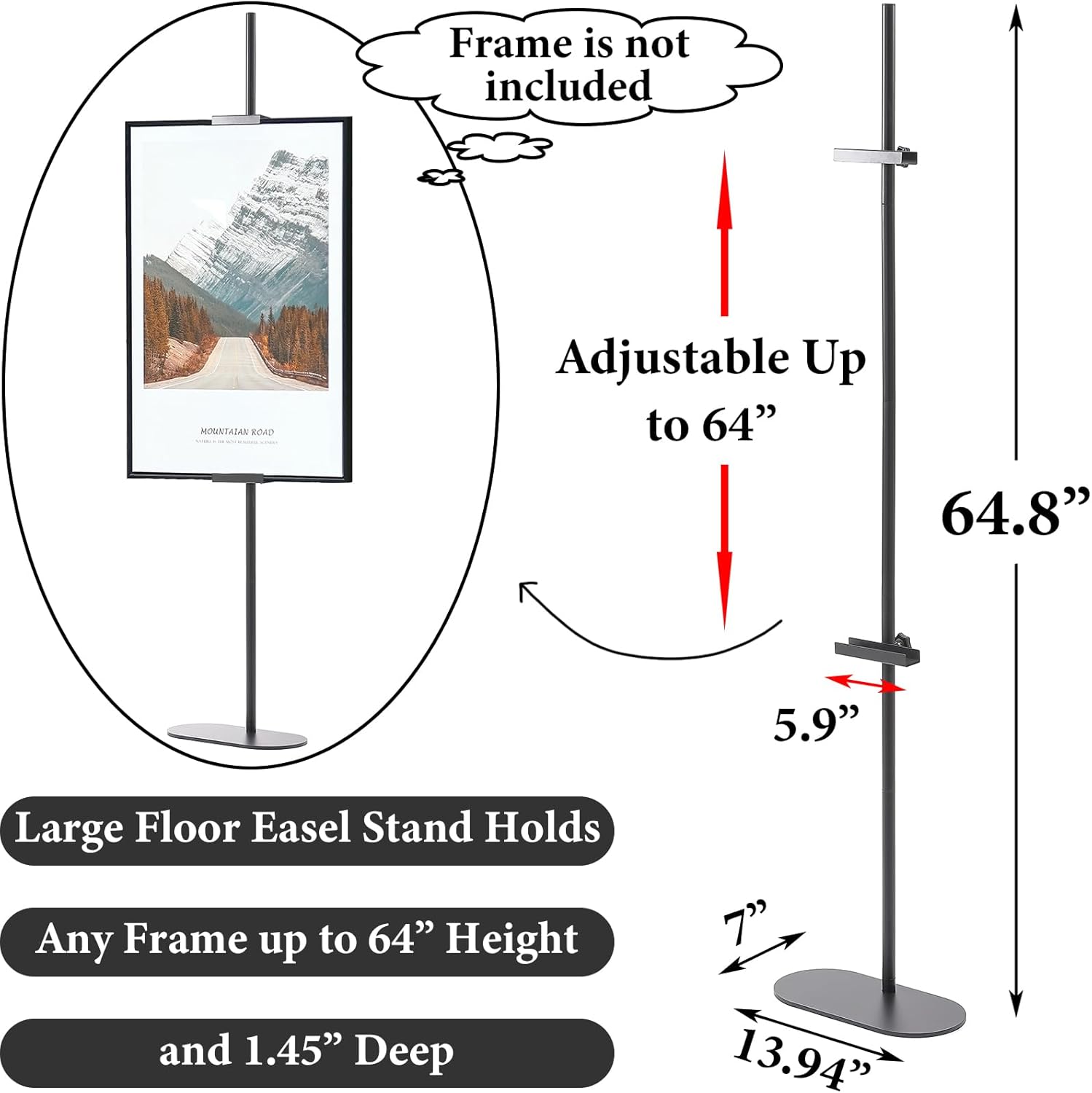 Adjustable Easel Stand for Art Signs and Frames