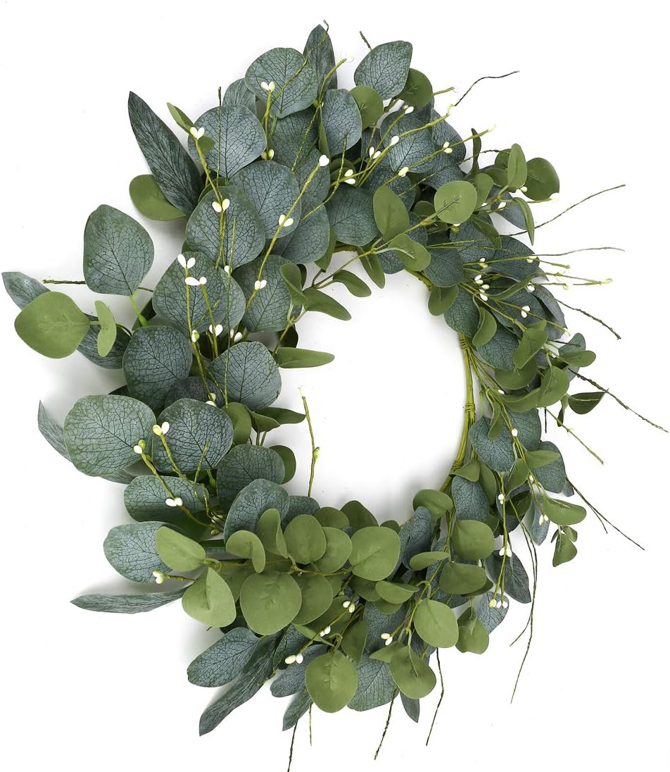 20 Inch Eucalyptus Door Wreath with Berries